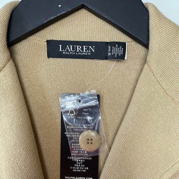 LAUREN RALPH LAUREN Notch Lapel Long Sleeve Cotton Knit Blazer Small - Picture 9 of 9